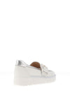 Jose Saenz Buckle Trim Pebbled Leather Loafers, White