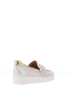 Jose Saenz Buckle Trim Pebbled Leather Loafers, Pink