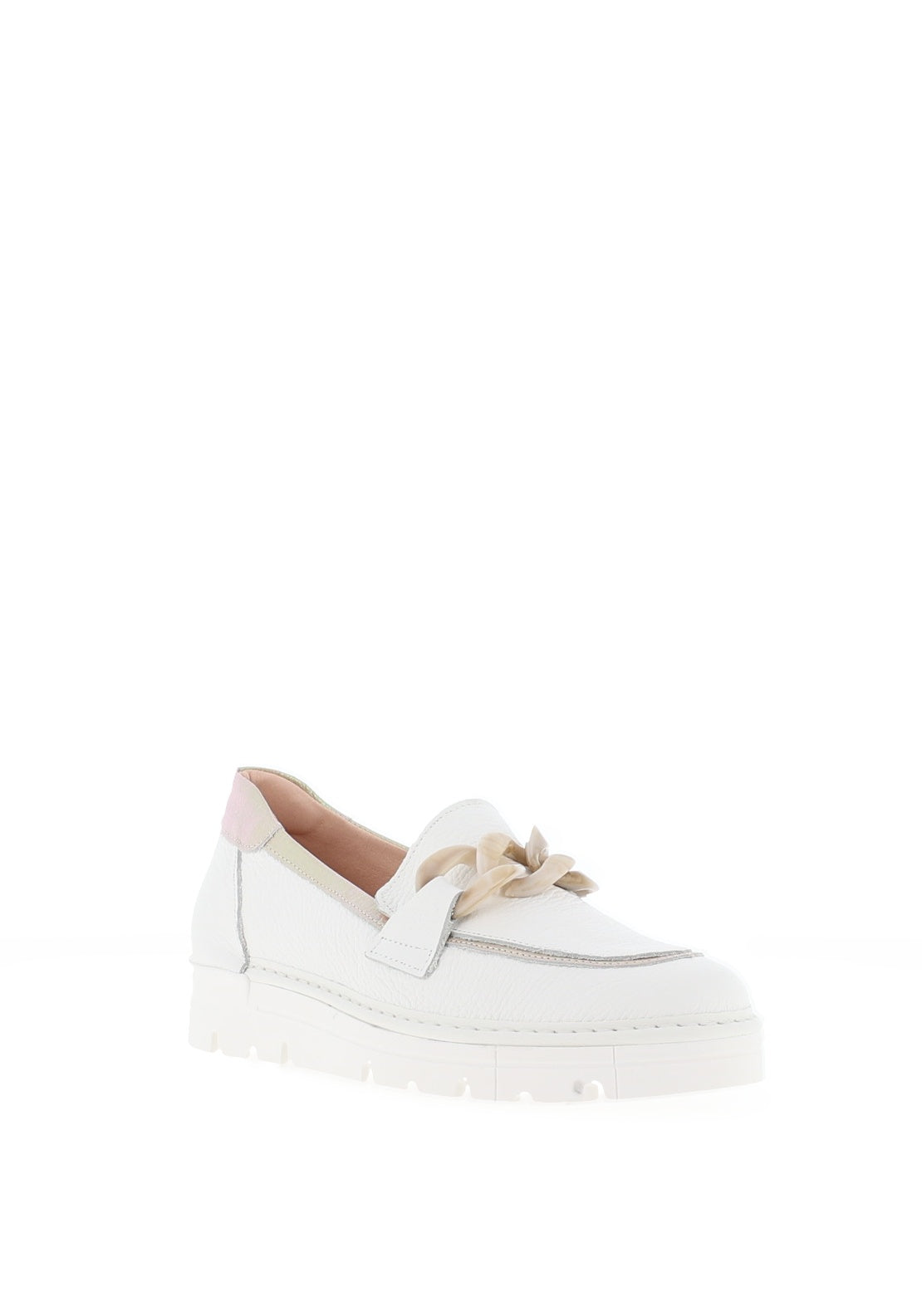 Jose Saenz Chain Detail Loafers, White