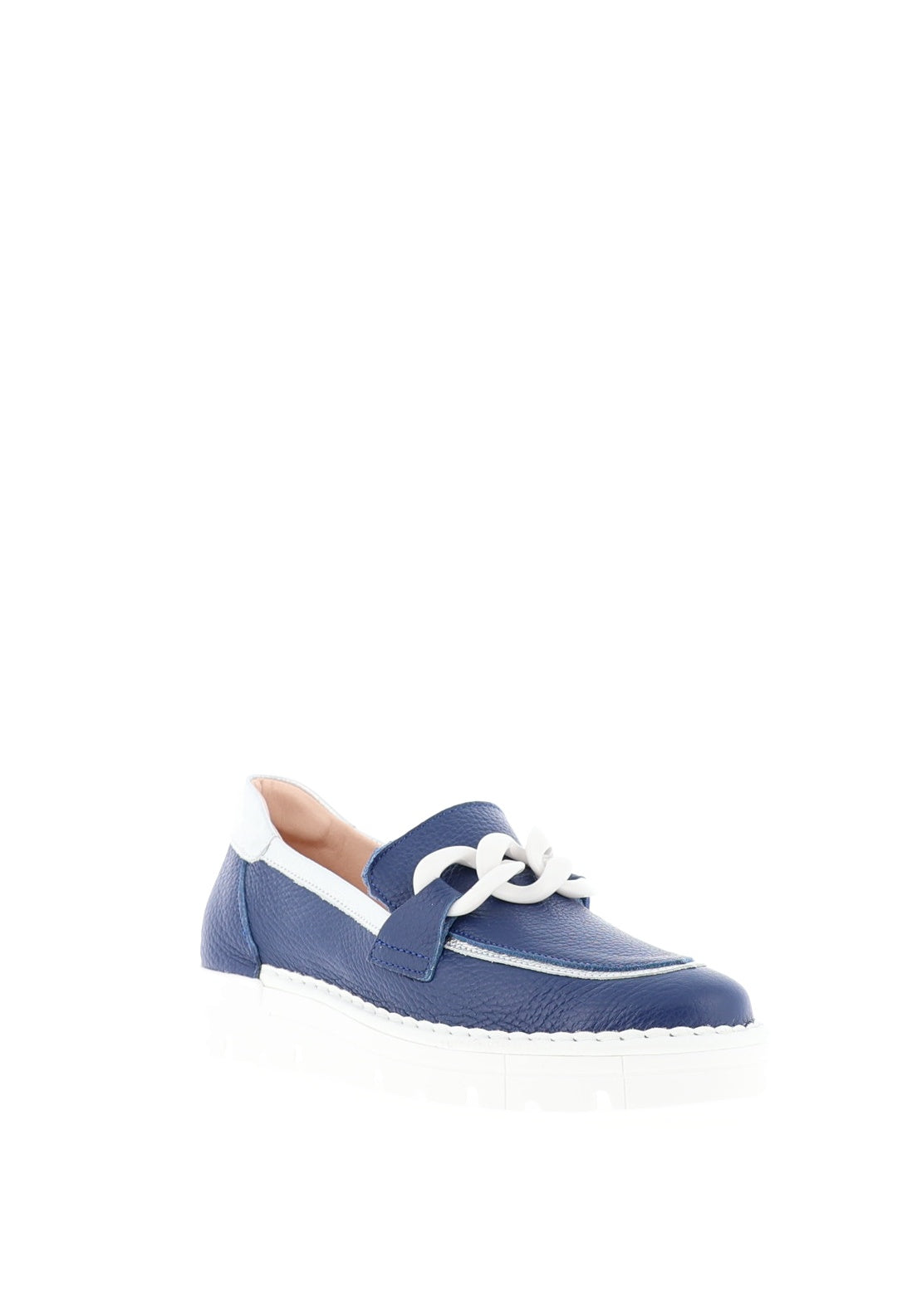 Jose Saenz Chain Detail Loafers, Navy