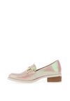 Jose Saenz Iridescent Leather Link Loafer, Pink