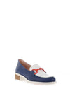 Jose Saenz Leather Link Loafer, Navy & White