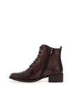 Jose Saenz Snaked Print Lace Up Ankle Boots, Brown