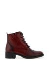 Jose Saenz Snaked Print Lace Up Ankle Boots, Red