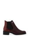 Jose Saenz Snaked Printed Leather Ankle Boots, Burgundy