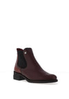 Jose Saenz Snaked Printed Leather Ankle Boots, Burgundy