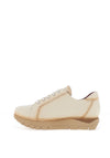 Jose Saenz Zip Detail Platform Trainers, Cream