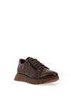 Jose Saenz Snaked Print Zip Detail Platform Trainers, Brown