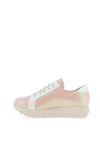 Jose Saenz Metallic Zip Detail Platform Trainers, Pink
