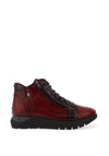 Jose Saenz Snaked Print Leather High Top Trainer, Red