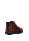 Jose Saenz Snaked Print Leather High Top Trainer, Red