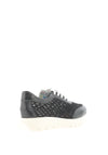 Jose Saenz Fishnet Mesh Platform Trainers, Black