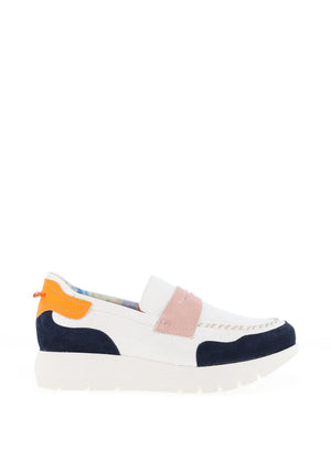 Jose Saenz Colour Block Loafers, White Multi