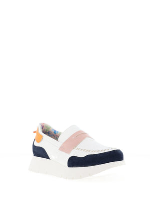 Jose Saenz Colour Block Loafers, White Multi