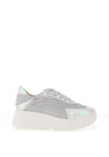 Jose Saenz Glitter Mesh Platform Trainers, Silver