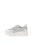 Jose Saenz Glitter Mesh Platform Trainers, Silver