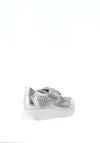 Jose Saenz Perforated Leather Lace Up Trainers, Silver