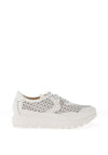 Jose Saenz Perforated Leather Lace Up Trainers, White