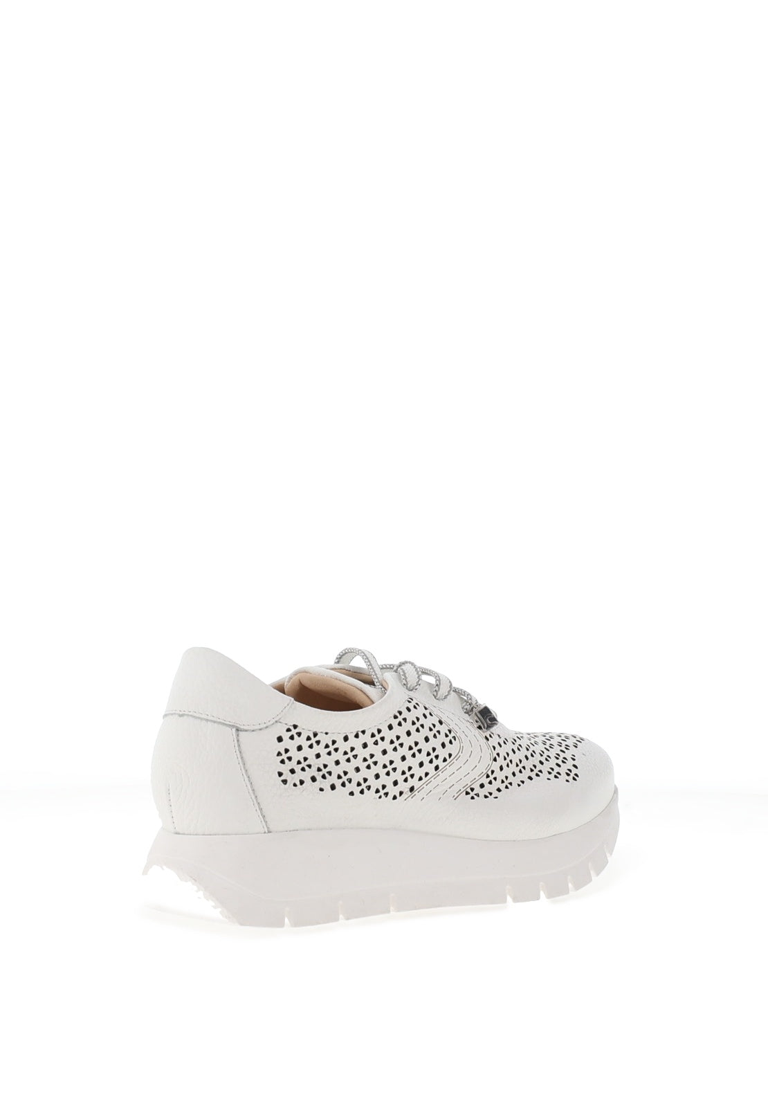 Jose Saenz Perforated Leather Lace Up Trainers, White