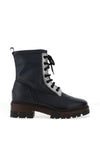 Jose Saenz Pebbled Leather Military Style Boots, Navy