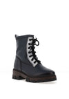 Jose Saenz Pebbled Leather Military Style Boots, Navy