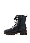 Jose Saenz Pebbled Leather Military Style Boots, Navy