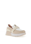 Jose Saenz Leather Slip On Platform Shoes, Cream
