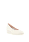 Jose Saenz Metallic Woven Wedge Heel Shoes, Cream