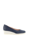 Jose Saenz Metallic Woven Wedge Heel Shoes, Navy