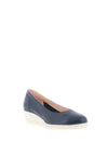 Jose Saenz Metallic Woven Wedge Heel Shoes, Navy