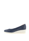 Jose Saenz Metallic Woven Wedge Heel Shoes, Navy