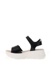 Jose Saenz Pebbled Leather Strap Sandals, Black