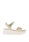 Jose Saenz Pebbled Leather Strap Sandals, Beige