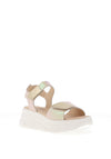 Jose Saenz Pebbled Leather Strap Sandals, Beige