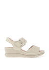 Jose Saenz Pebbled Leather Sandals, Cream