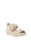 Jose Saenz Pebbled Leather Sandals, Cream