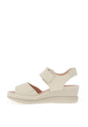 Jose Saenz Pebbled Leather Sandals, Cream