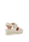 Jose Saenz Pebbled Leather Sandals, Cream