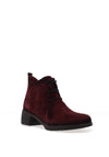 Jose Saenz Velour Rope Laced Fastening Boots, Burgundy