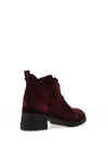 Jose Saenz Velour Rope Laced Fastening Boots, Burgundy