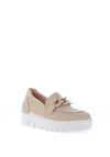 Jose Saenz Leather Wedge Loafer, Beige