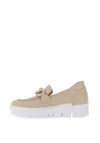 Jose Saenz Leather Wedge Loafer, Beige