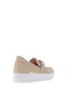 Jose Saenz Leather Wedge Loafer, Beige
