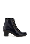 Jose Saenz Patent Leather Elasticated Loop Lace Up Boots, Navy