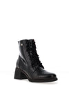 Jose Saenz Patent Leather Military Heeled Boot, Black