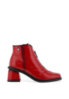 Jose Saenz Patent Leather Zip Heeled Boots, Red
