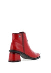 Jose Saenz Patent Leather Zip Heeled Boots, Red