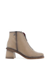 Jose Saenz Pebbled Leather Zip Heeled Boots, Taupe