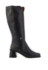 Jose Saenz Pattern Block Knee High Boots, Black