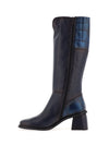 Jose Saenz Pattern Block Knee High Boots, Navy
